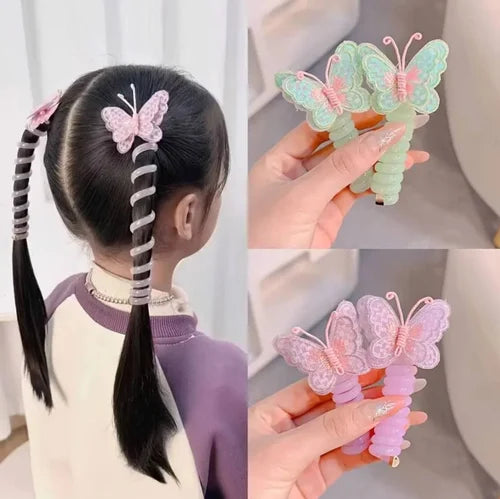 2pcs Telephone Wire Hair Rope For Girl