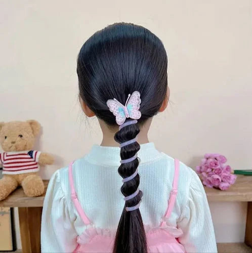 2pcs Telephone Wire Hair Rope For Girl