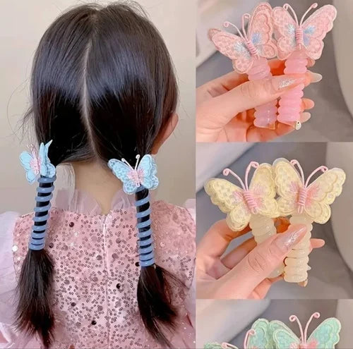 2pcs Telephone Wire Hair Rope For Girl