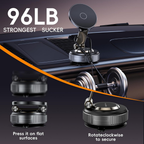 Magnetic Vacuum Car Phone Holder – 360° Adjustable for iPhone & Android