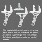 Multi-function Adjustable Large opening Universal Wrench with Twistable Round Tube