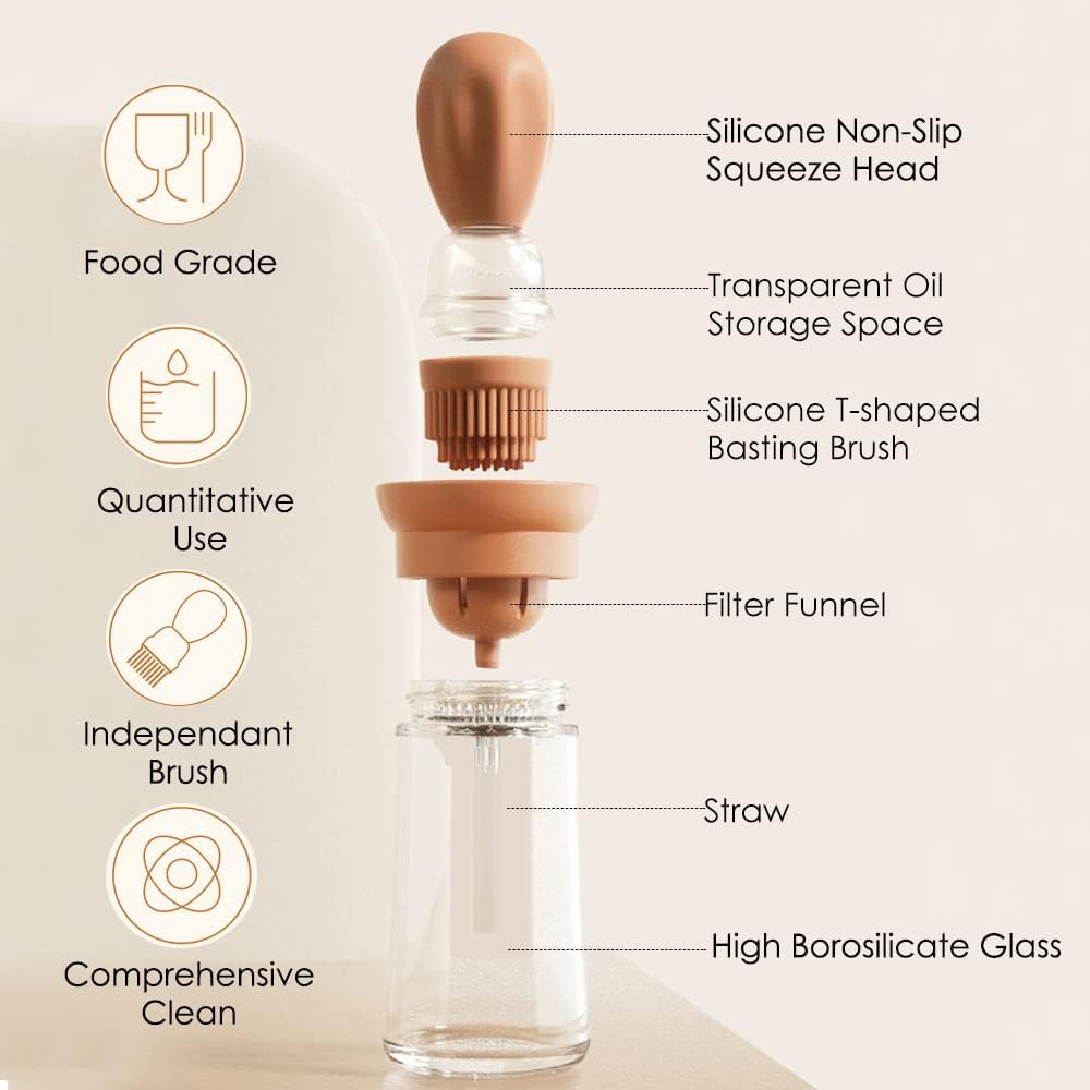 Glass Olive Oil Dispenser With Brush
