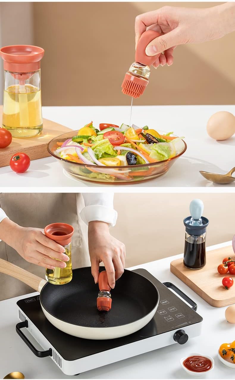 Glass Olive Oil Dispenser With Brush