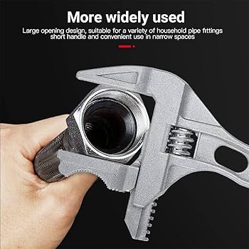 Multi-function Adjustable Large opening Universal Wrench with Twistable Round Tube