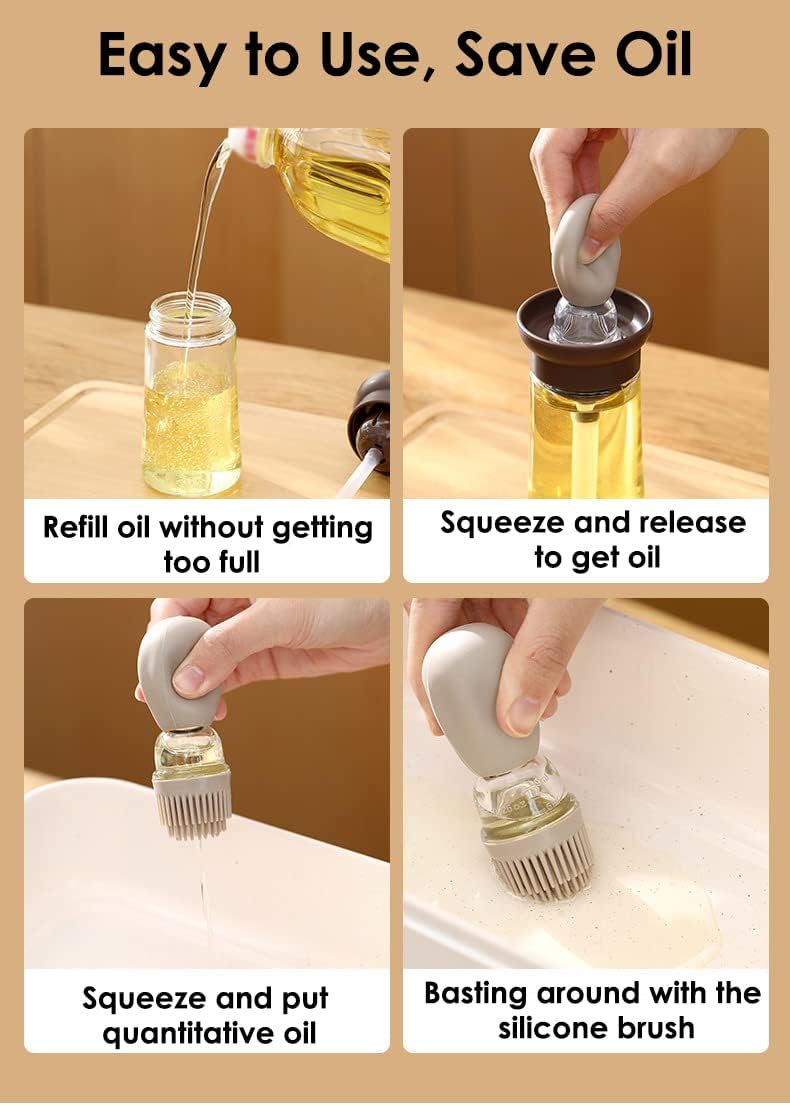 Glass Olive Oil Dispenser With Brush