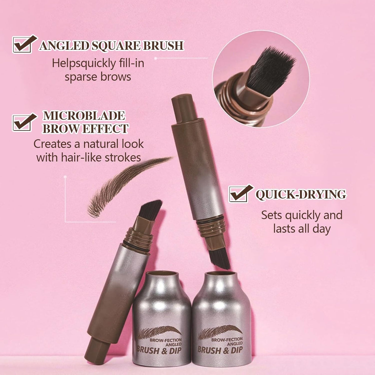 Eyebrow Brush & Dip (Dark Brown)