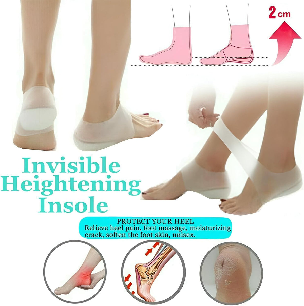 Height Increasing Silicone Insoles