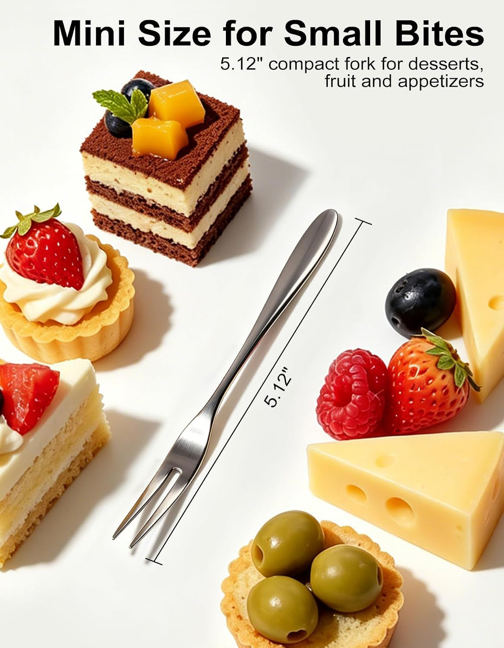Premium Stainless Steel Dessert & Fruit Fork Set (Pack of 12)