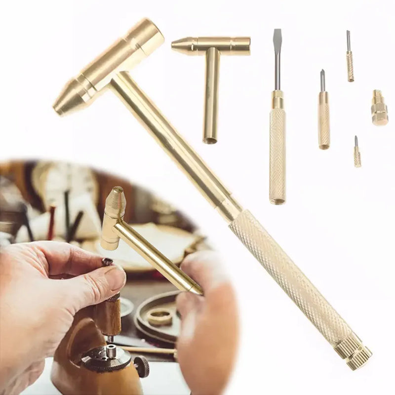 Brass Mini Hammer Screwdriver Set