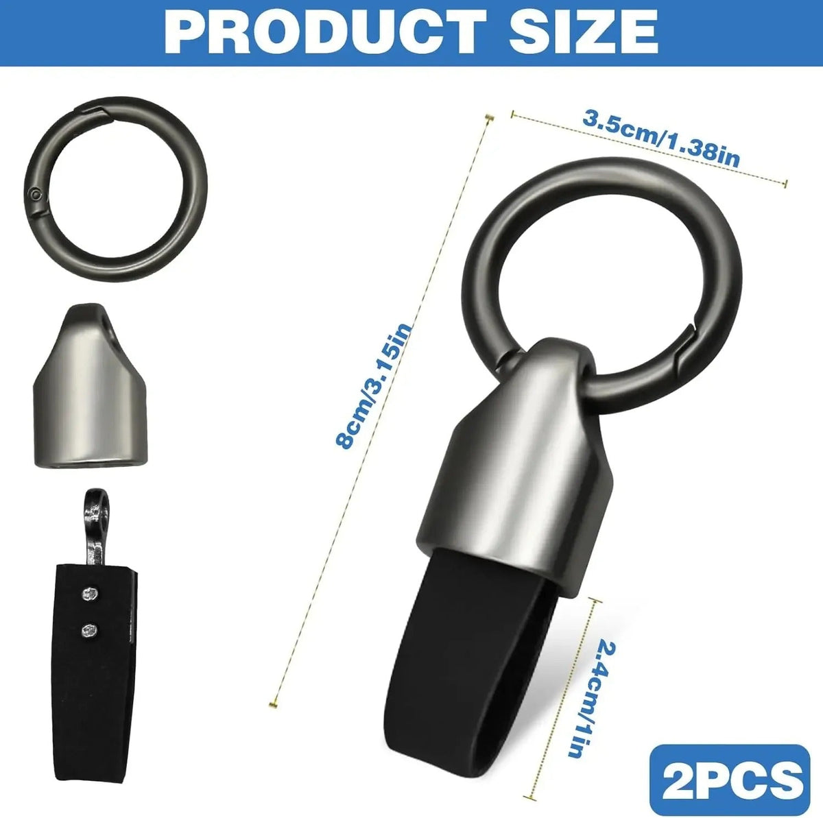 Leather Car Key Chain Ring Clip